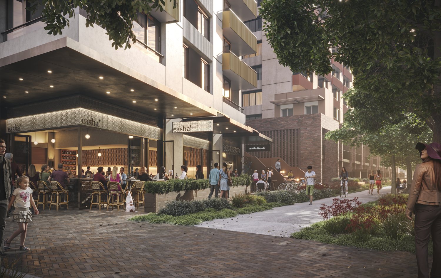 Artist's impression of the Erskineville Village retail precinct